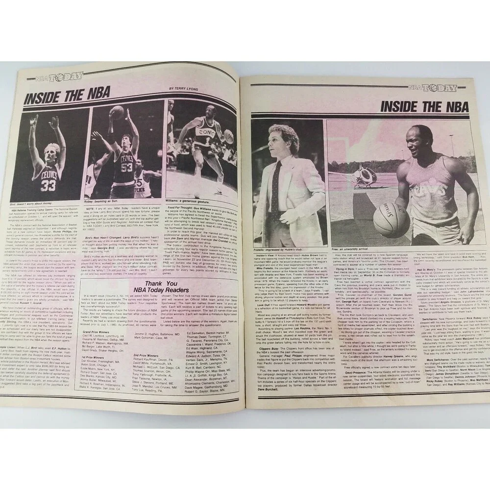 VTG 1983 NBA Today Newspaper Magazine Basketball Houston Rockets Ralph 80s RARE